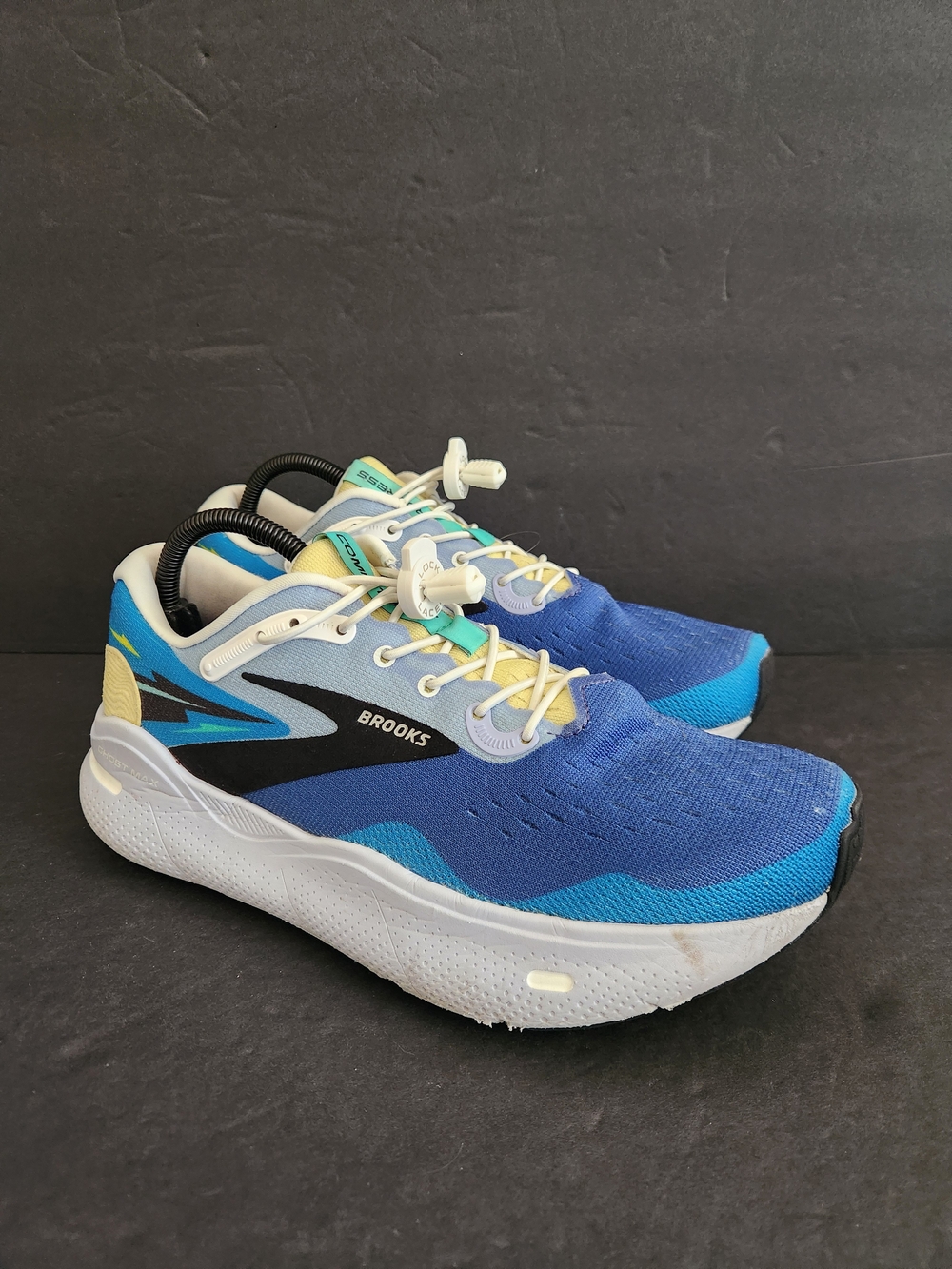 Brooks x Damon Brown Ghost Max Womens Running Shoes Blue Yellow Black 10B - Picture 4 of 7